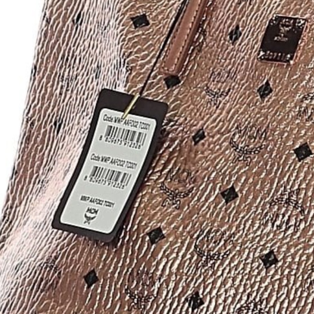 MCM Reversible Large Metallic Visetos Canvas Shopper Tote - Picture 5 of 15